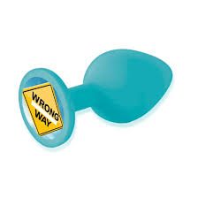 Booty Talk Wrong Way Butt Plug Teal – view 3