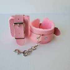 Fur Lined Pink Leather Wrist Resraints – view 3