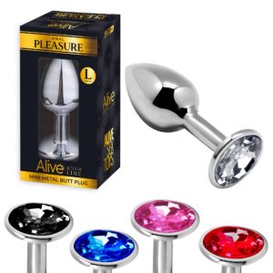 Alive- Metal Butt Plug White Large