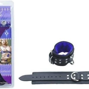 Fur Lined Purple Leather Wrist Resraints