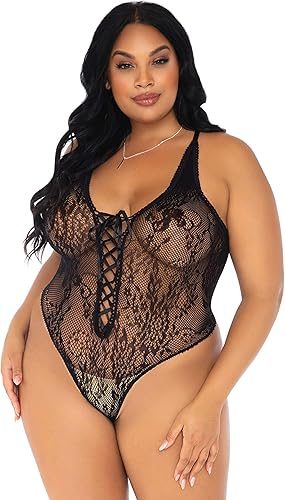 Leg Avenue Floral Lace Thong Teddy