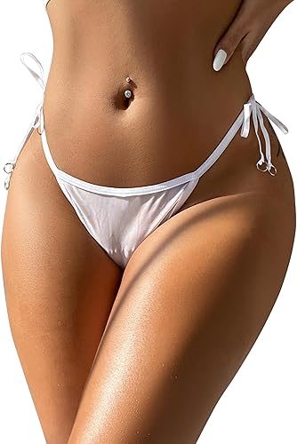 Crotchless White Floral Lace G String 3XL