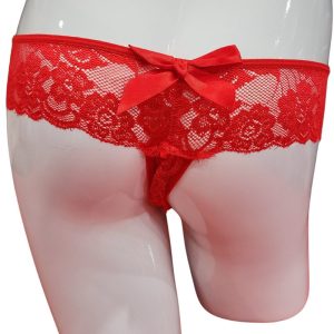 Poison Rose 180 Lace Crutchless G String Red 18