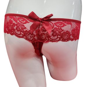 Poison Rose 180 Lace Crutchless G String Wine 10