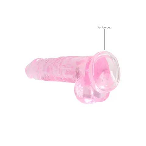 Realrock Crystal Clear Dildo With Balls 8 Inch Pink – view 4