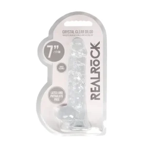 Realrock Crystal Clear Dildo With Balls 7 Inch Clear