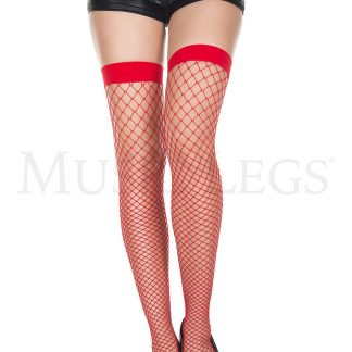 Music Legs Mini Diamond Spandex Thigh High Red One Size