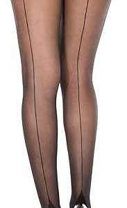MUSIC LEGS BACKSEAM & CUBAN HEEL PANTYHOSE BLACK ONE SIZE