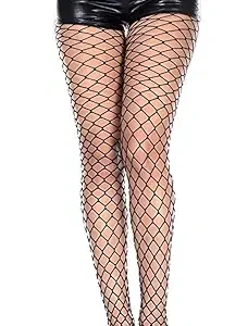 Music Legs Diamond Net Pantyhose Plus Size Black