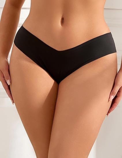 Lace Silk Seamless Panty Black 2XL