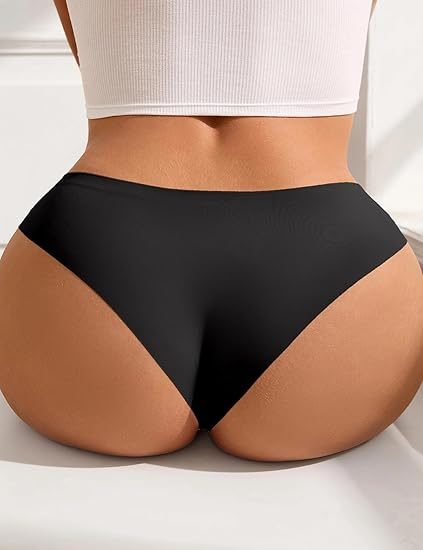 Lace Silk Seamless Panty Black XL