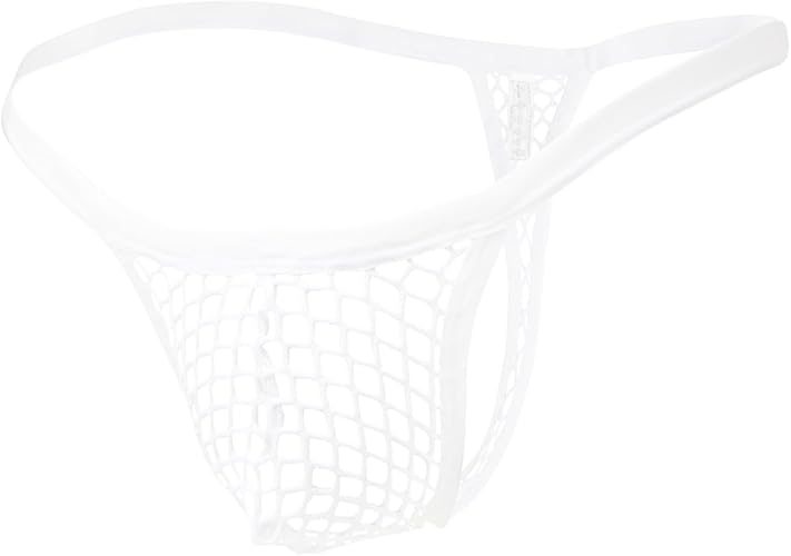 Mens Fishnet G String White XL – view 2
