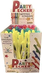 Party Pecker Sipping Straws Assorted Colours