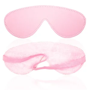 Poison Rose B101 Faux Leather Fur Blindfold Pink