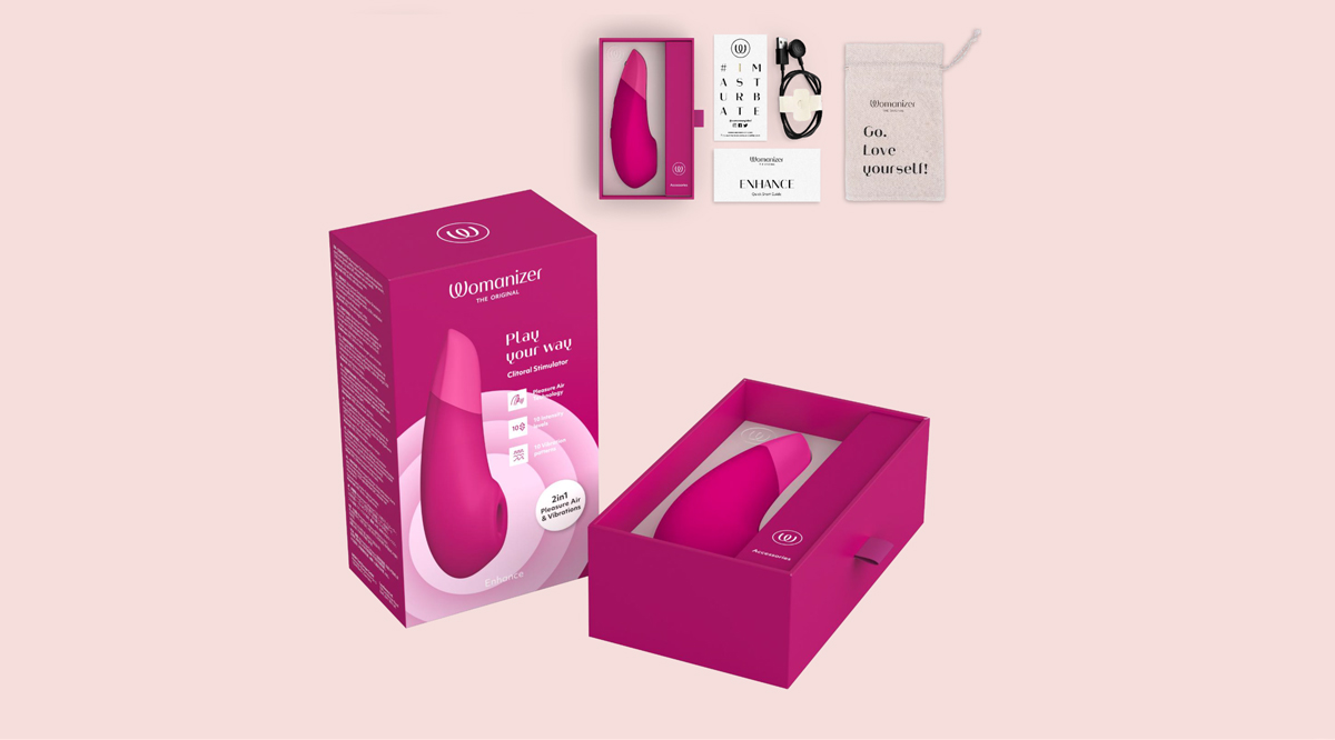 Womanizer Enhance 2 in 1 Air Massage & Clitoris Vibrator Pink