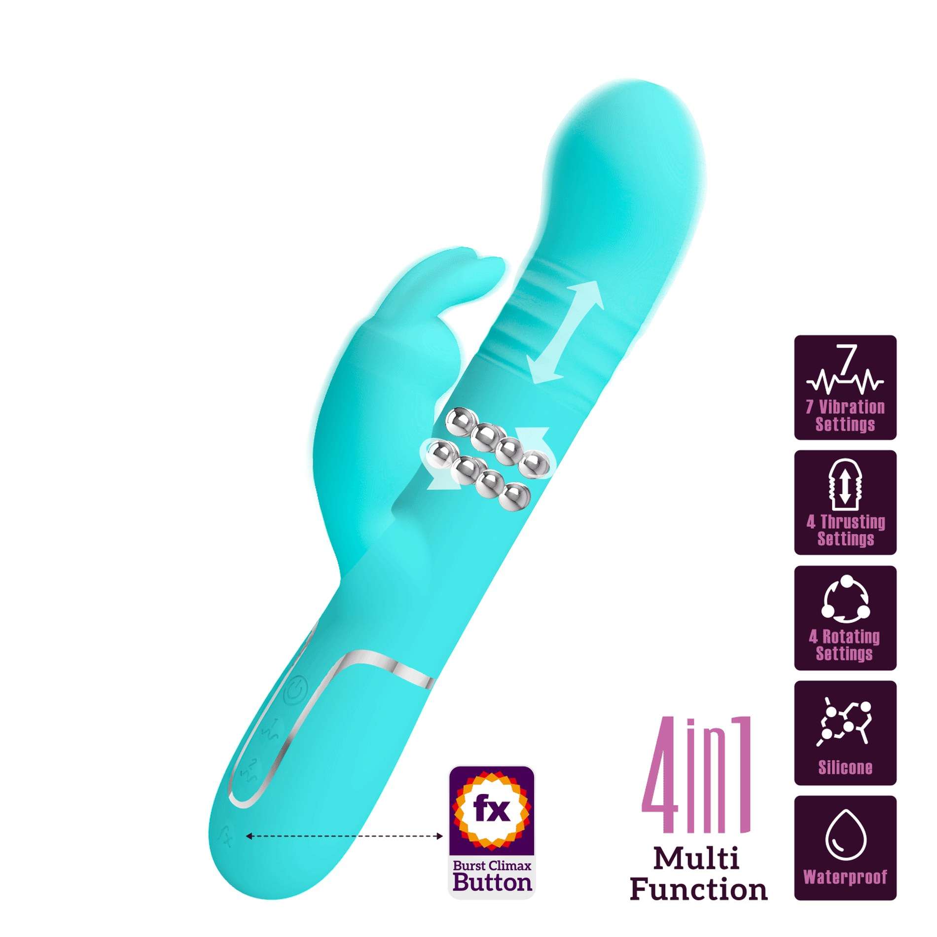 Pretty Love Coale 4 In 1 Multi Function Vibrator Seafoam – view 3