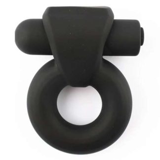 USB Rechargeable Donut Vibrating Cock Ring Black