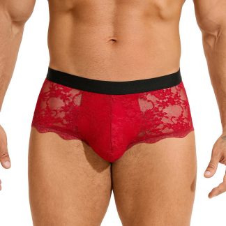 Men Burgundy Lace M