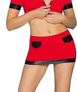 SUNSPICE BLACK & RED COP SET S-M