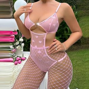 Size S Pink Lace Bodysuit
