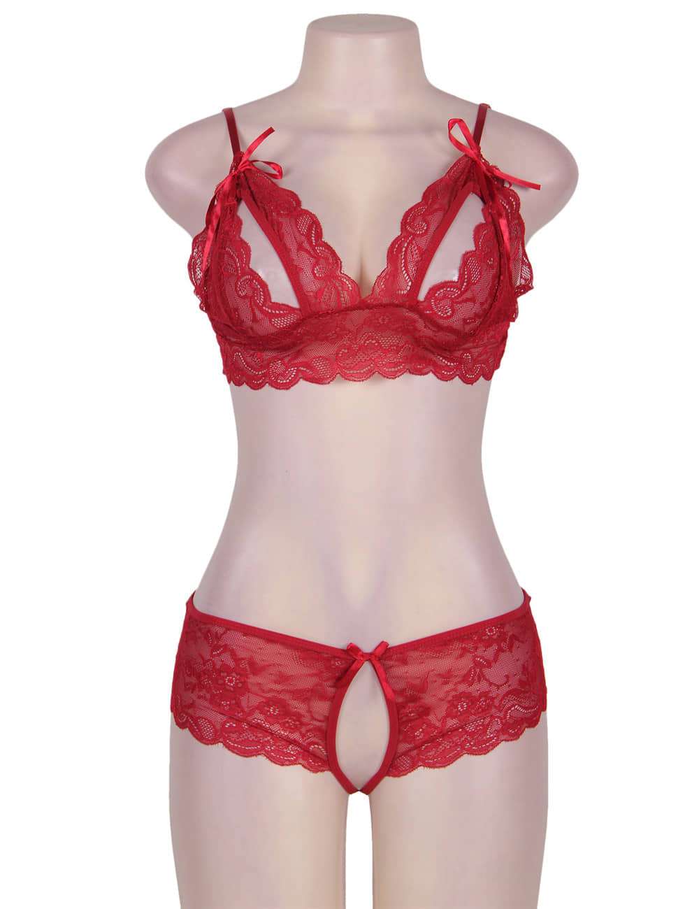 Crotchless Booty Short Set Red 8-12 - Image 3