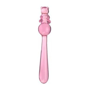 HW Pink Teddy Crystal Glass Dildo