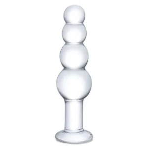 HW 4-BEADED GLASS ANAL PLUG & DILDO
