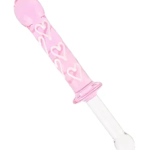 HW Double Ended Pink Heart Glass Dildo