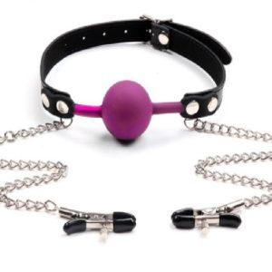 HW BALL GAG & NIPPLE CLAMPS PINK