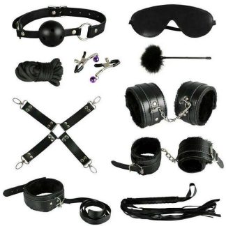 HW 10 Pce Bondage Kit Black