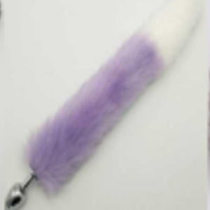 HW Anal Plug Fox Tail Purple White Large