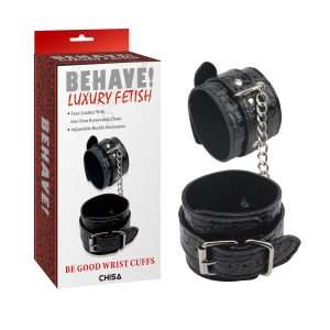 Behave Be Good Leather Hand Cuffs