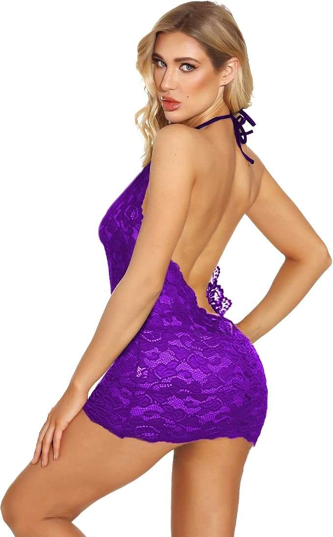 Honey Onesize Purple Lace Dress – view 2