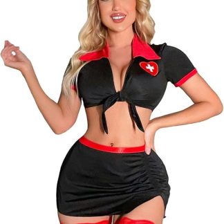 SIZE M RED & BLACK NURSE OUTFIT