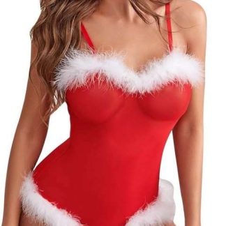Onesize Red & White Furlined Teddy