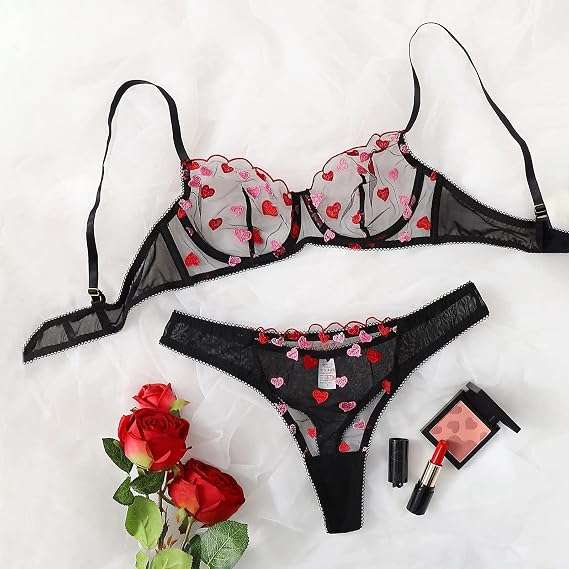 Size S Heart Bra & Undies – view 2