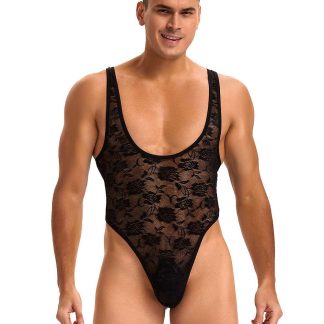 Men Lace Bodysuit S