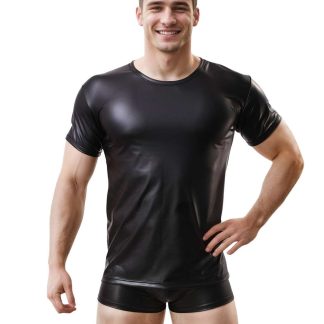Black Men PU Leather Set L