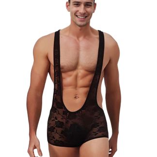Men Lace Bodysuit S