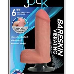 Jock Bareskin Vibrating Dildo 6 Inch Vanilla with Balls