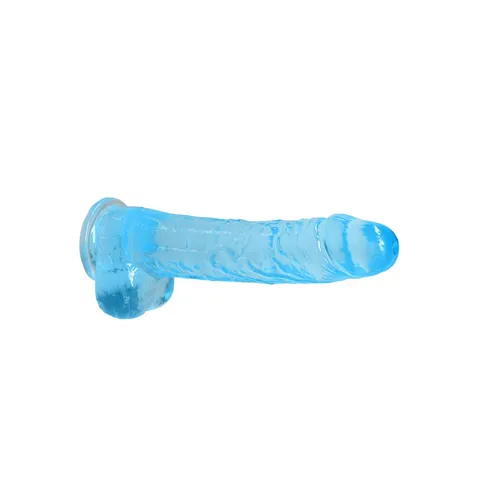 Realrock Crystal Clear Dildo With Balls 9 Inch Blue – view 5