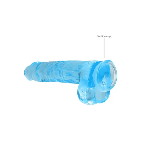 Realrock Crystal Clear Dildo With Balls 9 Inch Blue – view 4