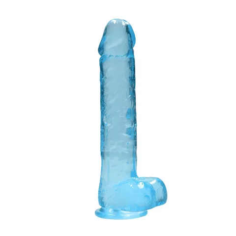 Realrock Crystal Clear Dildo With Balls 9 Inch Blue – view 6