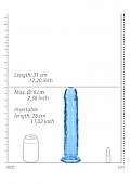 Realrock Crystal Clear Dildo 11 Inch No Balls Blue – view 2